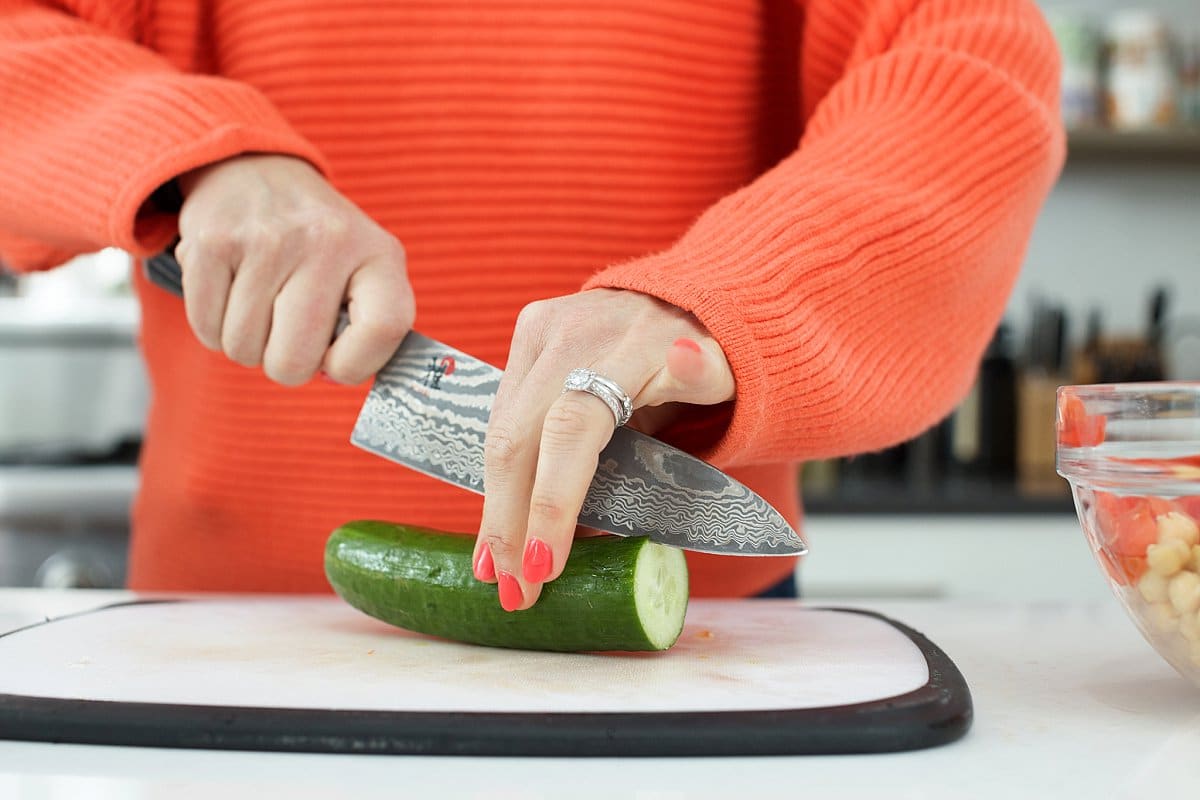 cutting cucumber