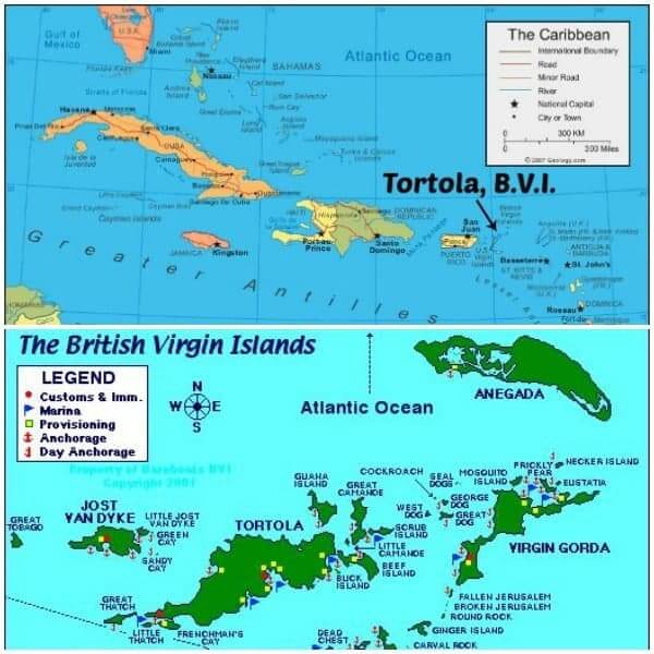 Tortola Map - The Lemon Bowl