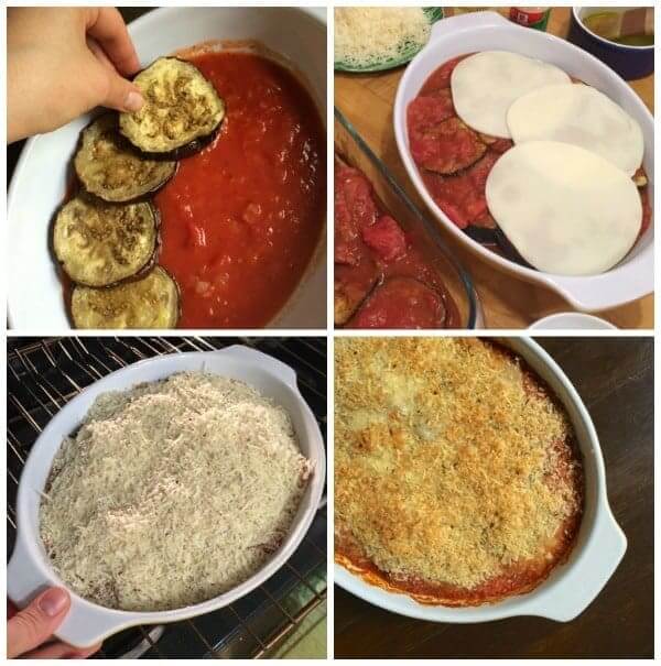 Assembling the Eggplant Parm - The Lemon Bowl