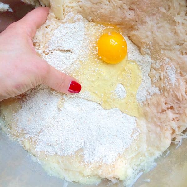 Mixing Potato Latkes - The Lemon Bowl