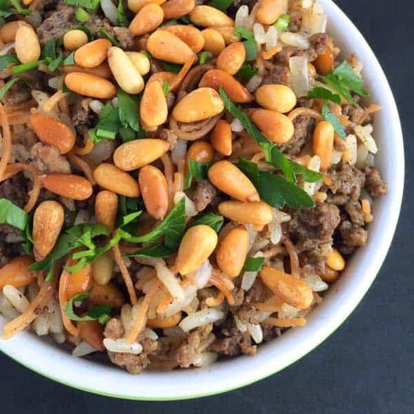 Lebanese Hushwee Rice with Pine Nuts - The Lemon Bowl