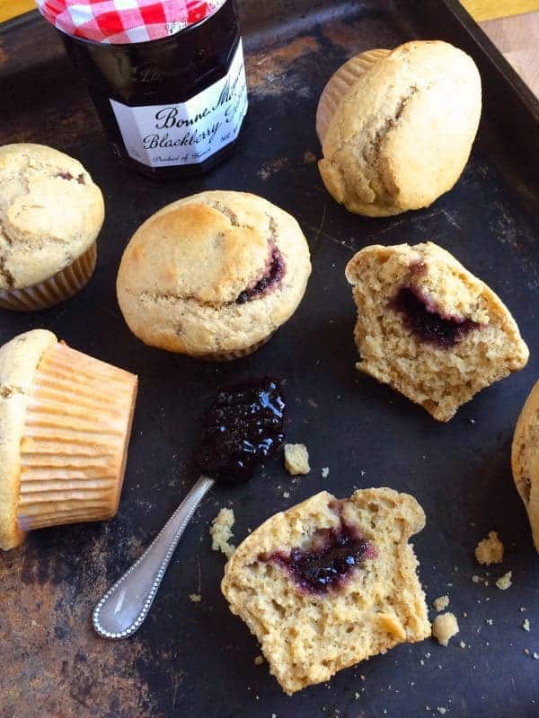 Jam Filled Blackberry Muffins - The Lemon BOwl