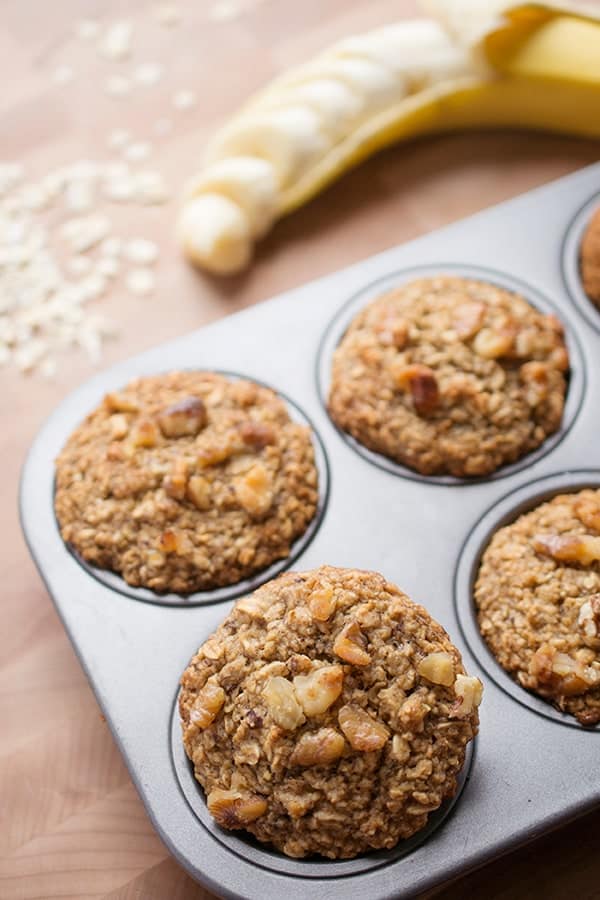 Gluten Free Banana Oat Muffins - a healthy breakfast recipe