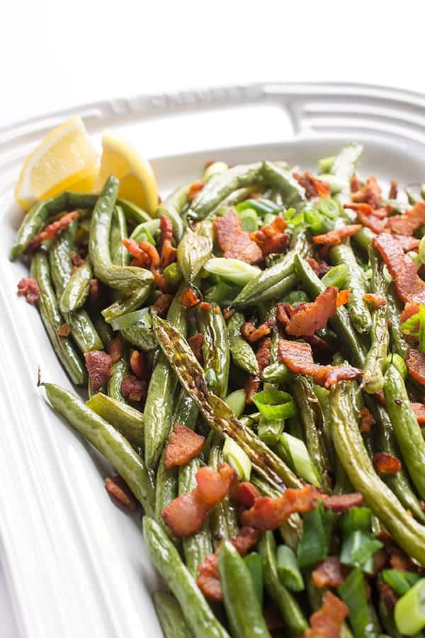 Roasted Green Beans and Bacon