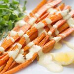 Moroccan Spiced Roasted Carrots with Yogurt Vinaigrette - a delicious side dish recipe