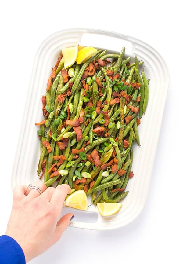 Roasted Green Beans with Bacon - A fast, flavorful side dish recipe