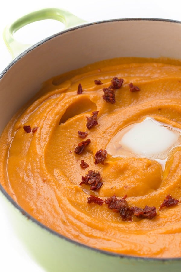 Chipotle Honey Mashed Sweet Potatoes - a fast and easy sides recipe