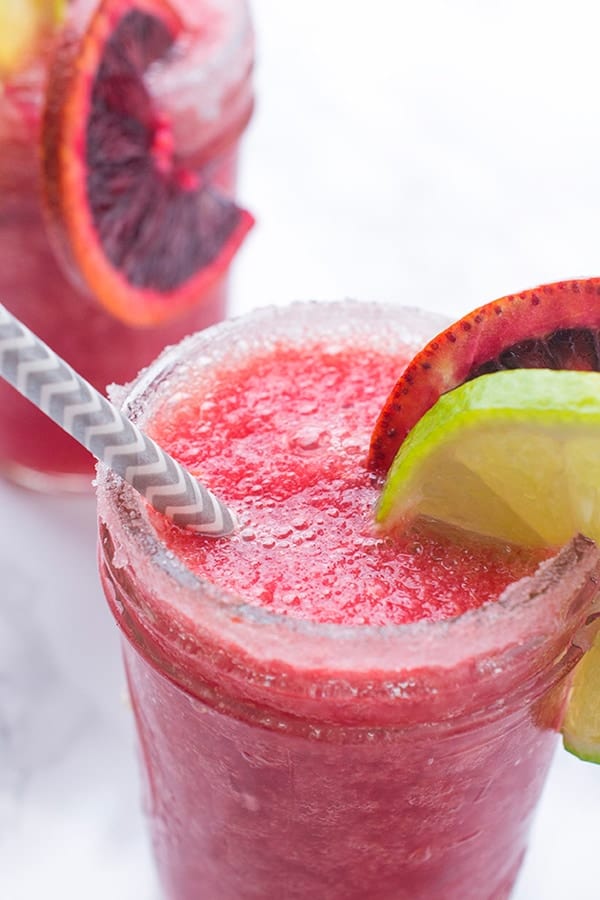 Frozen Blood Orange Margaritas - a fresh and easy cocktail recipe