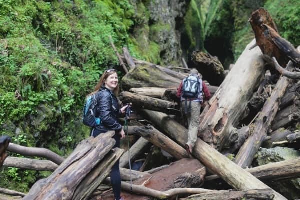Katie Hiking Through Gorge