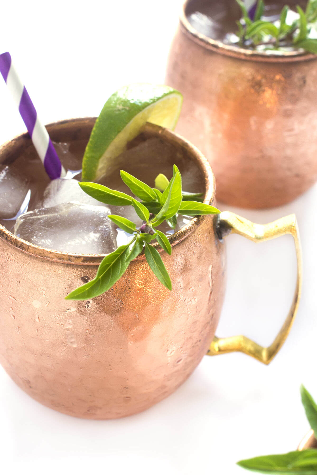 Tom Collins Drink In Copper Mug
