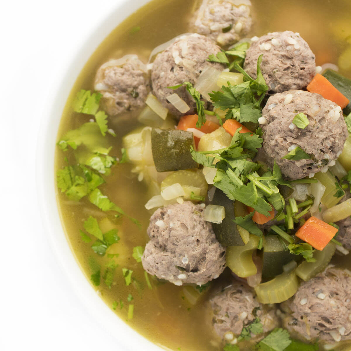 albondigas soup in a bowl