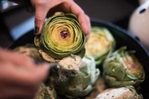 Preparing Stuffed Artichokes