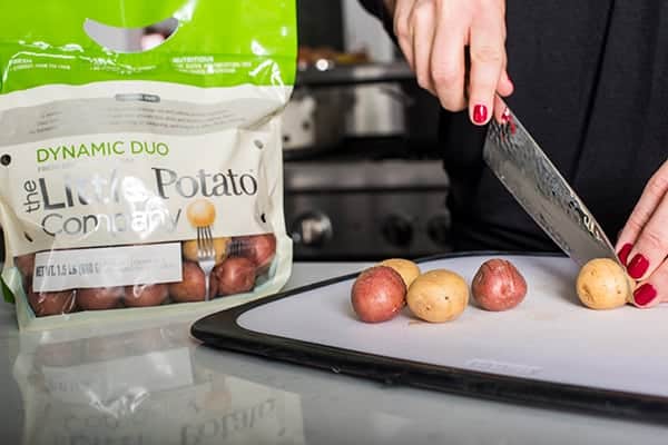 Slicing Baby Hasselback Potatoes