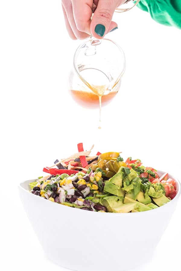 Vegan Burrito Bowls with Honey Chipotle Vinaigrette -