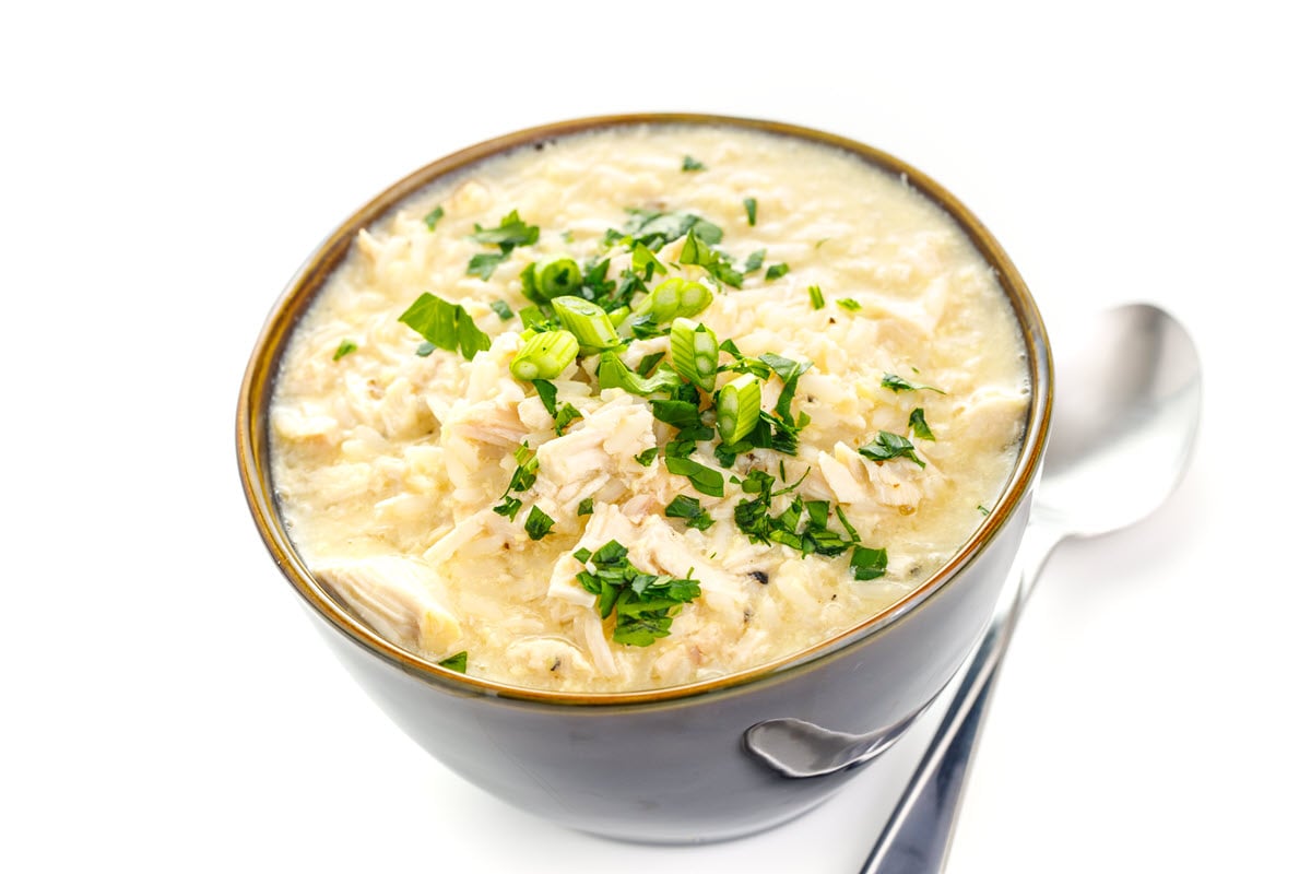 Greek Egg Lemon Soup In a Bowl High Resolution