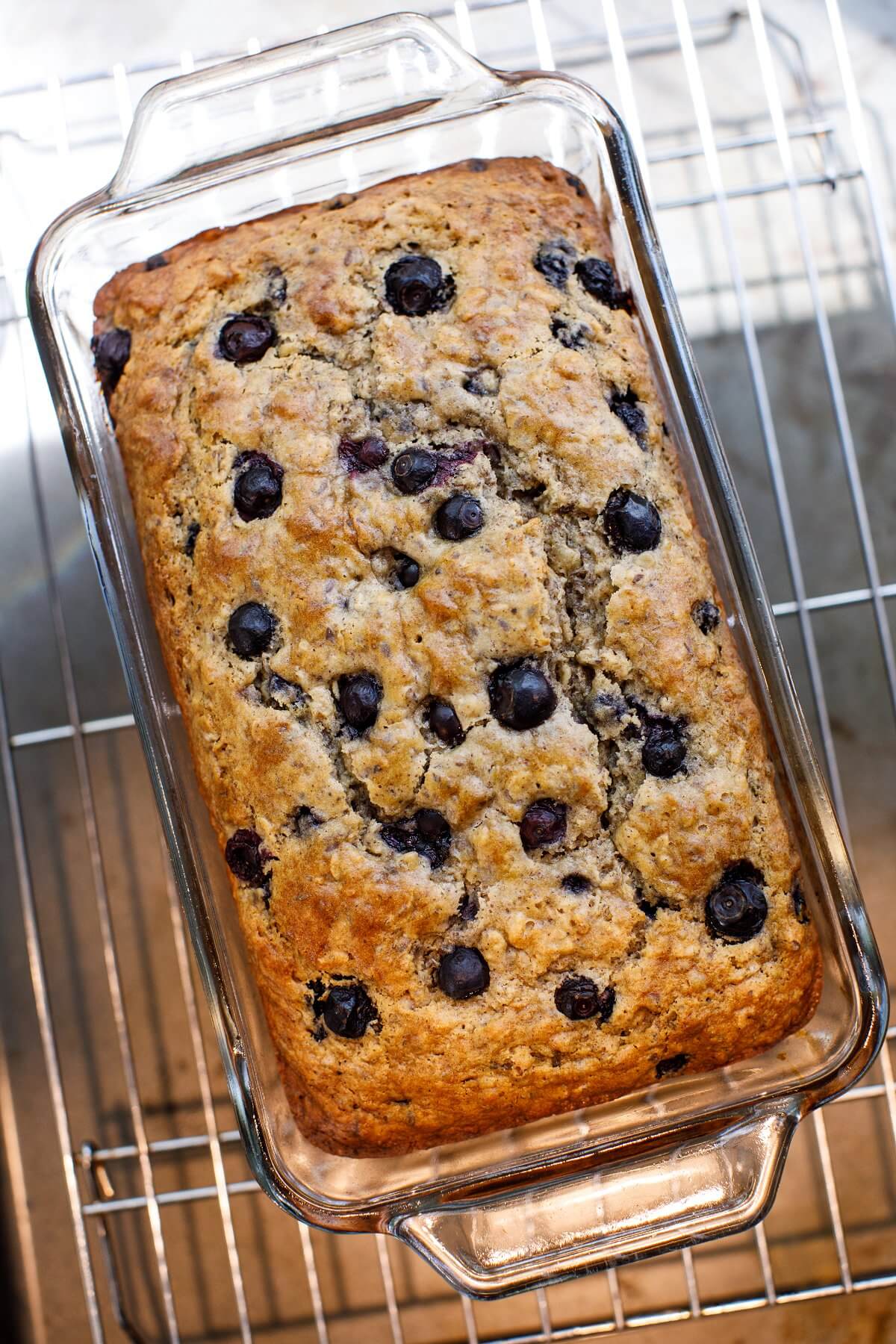 Healthy blueberry oatmeal bread.