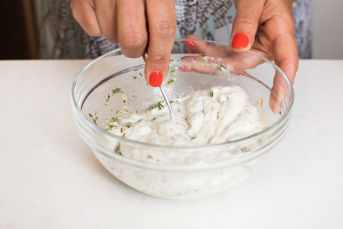 Mixing Dill Ranch Dressing