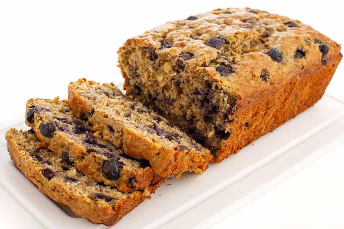 Sliced Blueberry Oatmeal Bread