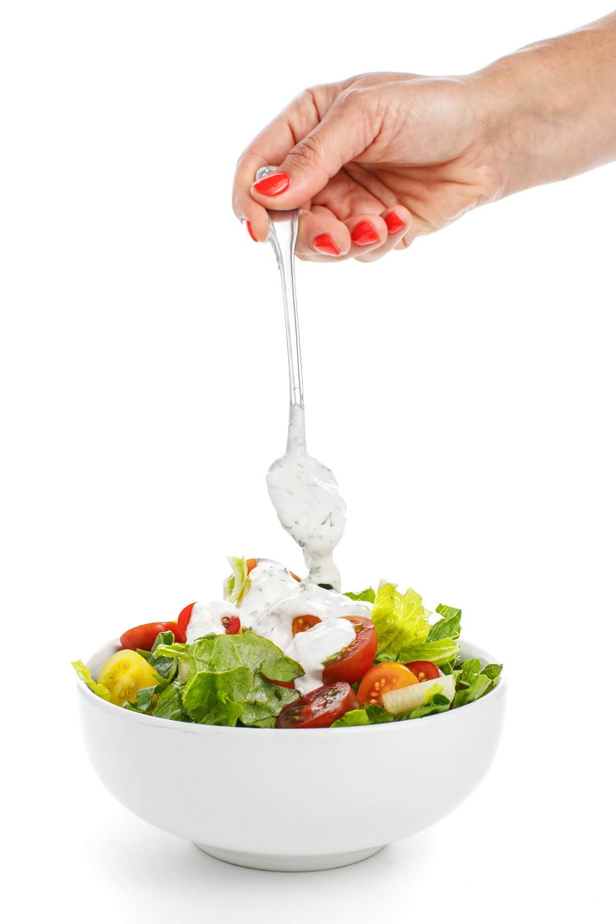 spoon of dill ranch dressing