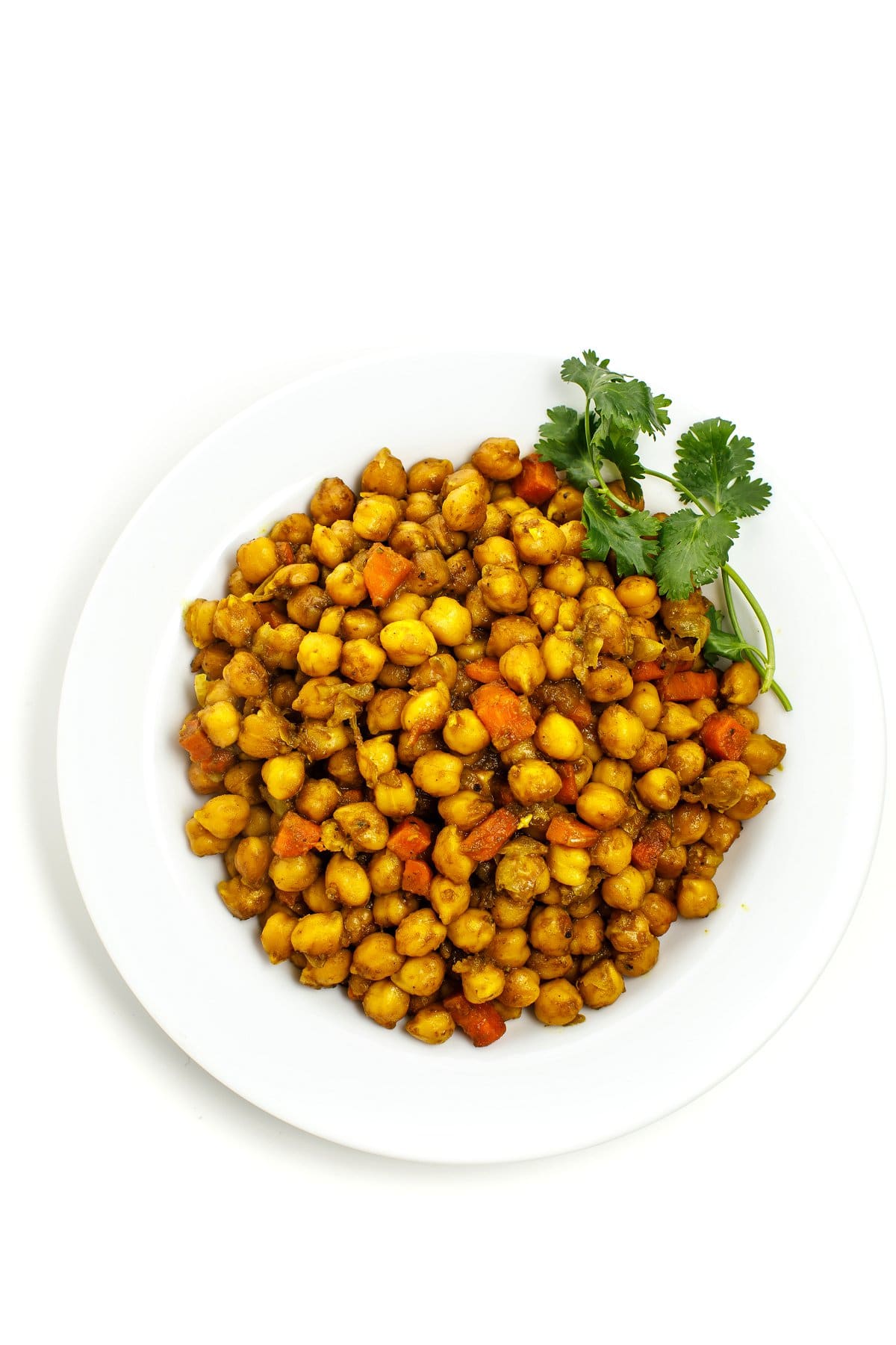 Overhead image of Jamaican Curry Chickpeas