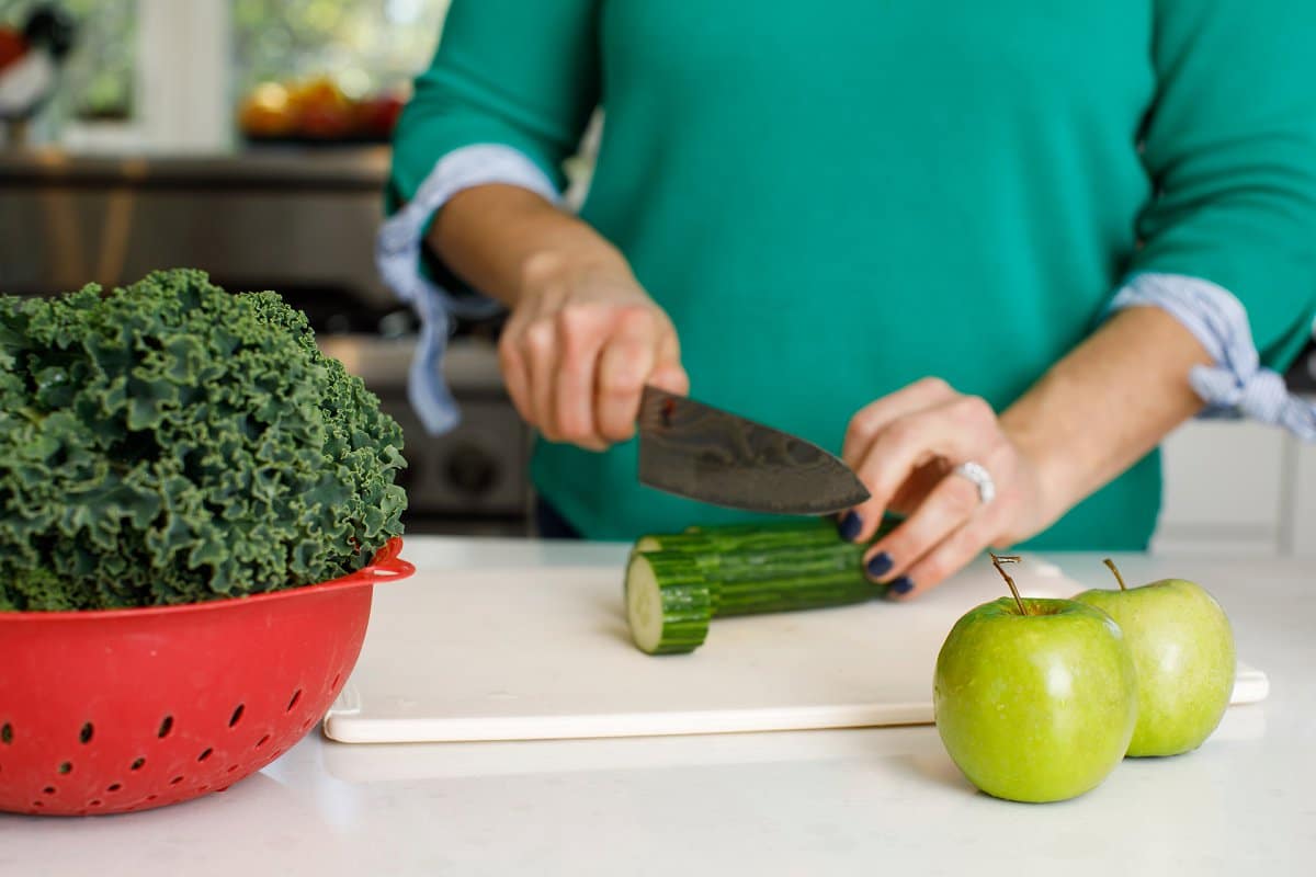 Liz slicing cucumber