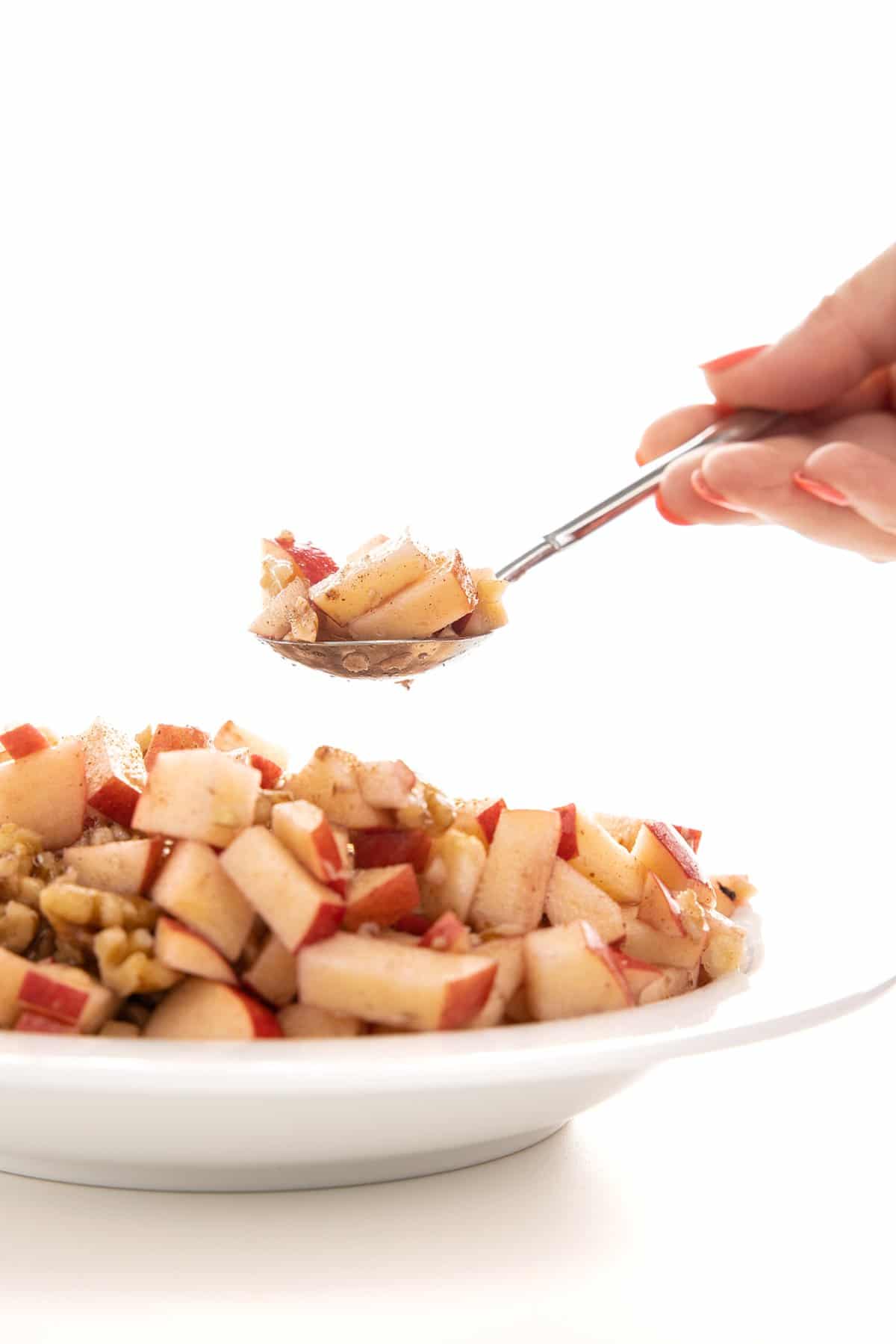 spoonful of charoset, apple walnut salad for passover