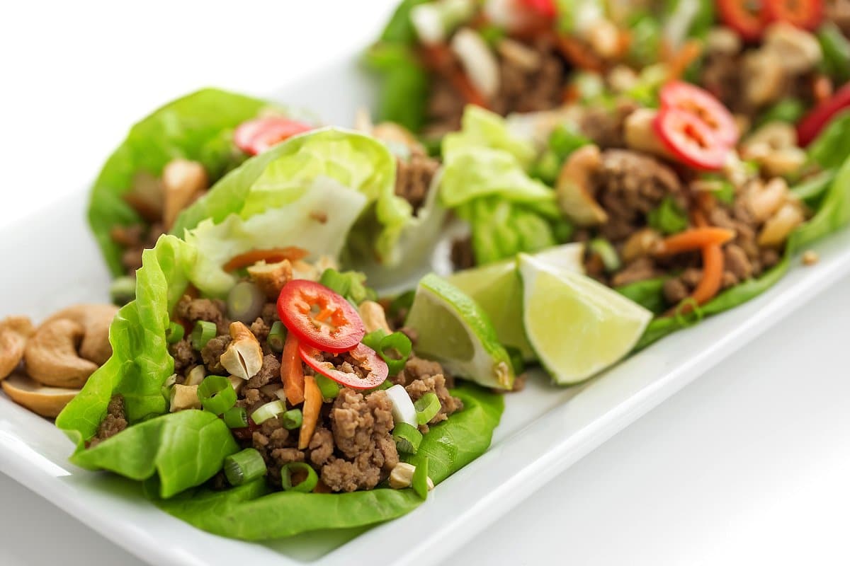 plate of turkey lettuce cups