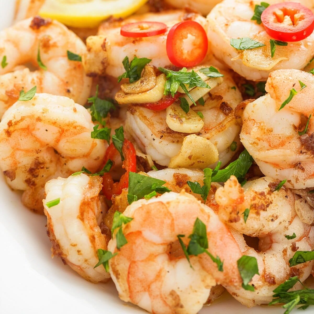Sauteed Shrimp with Garlic and Chilis