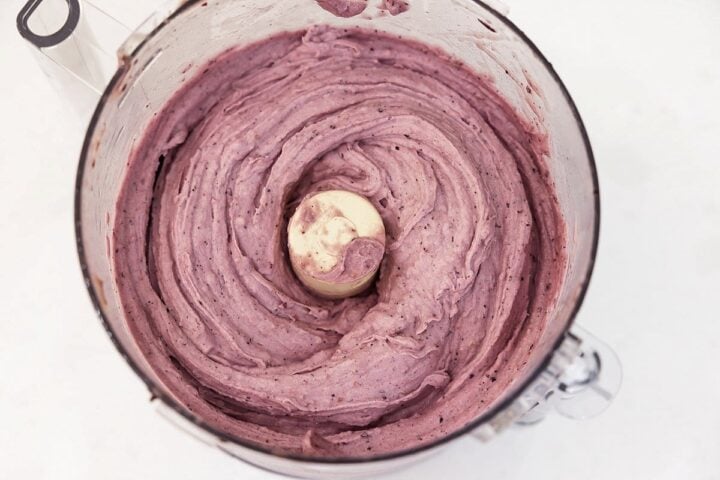 top view vegan blueberry nice cream