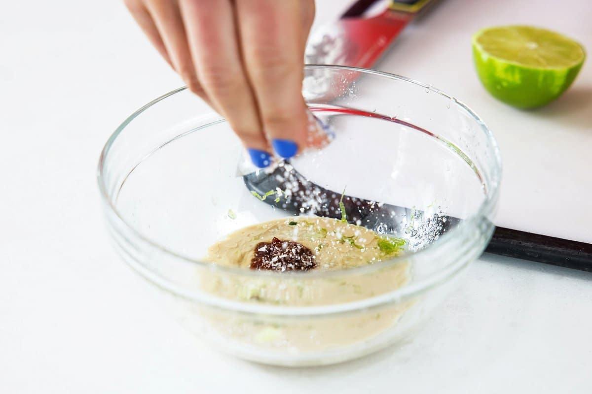 chipotle sauce being made in a bowl