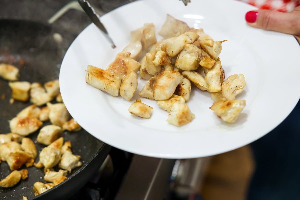 Plated sauteed chicken