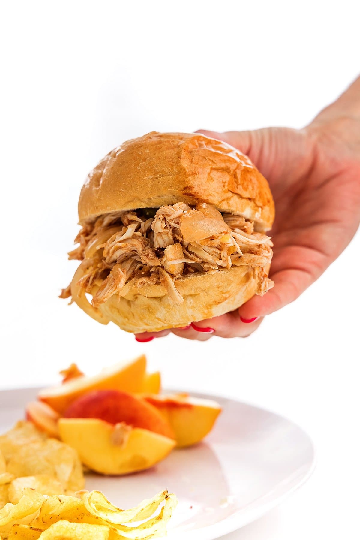 Slow cooker BBQ pulled chicken