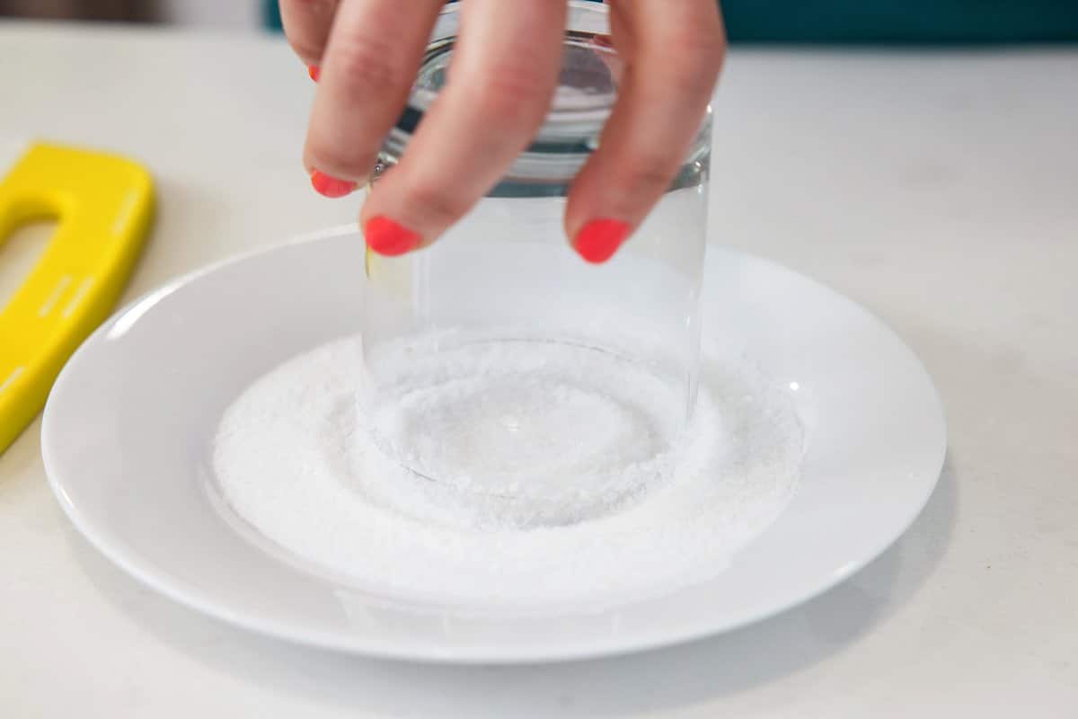 Sugar salt rimmed glass