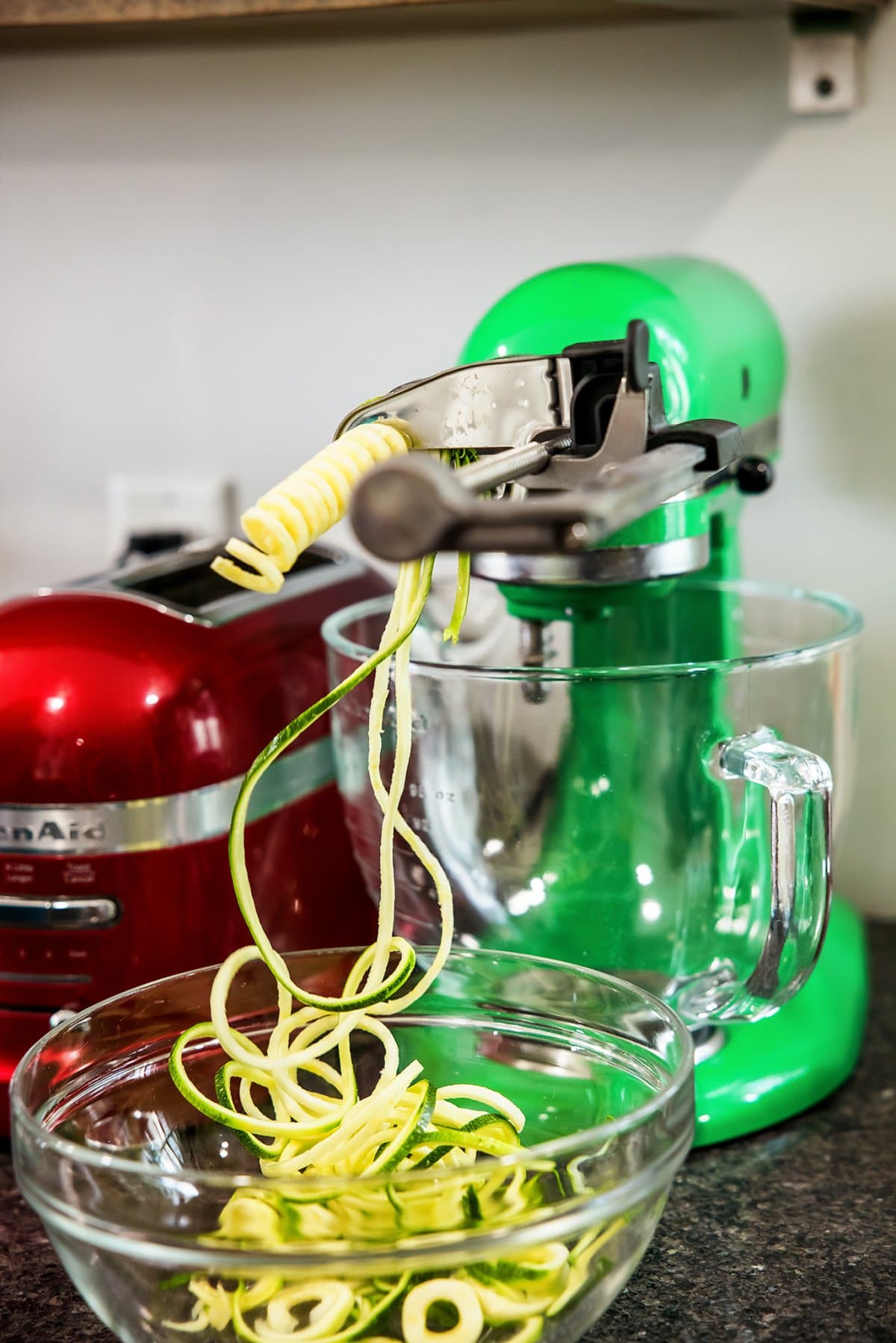 vegetable spiralizer attachment on mixer