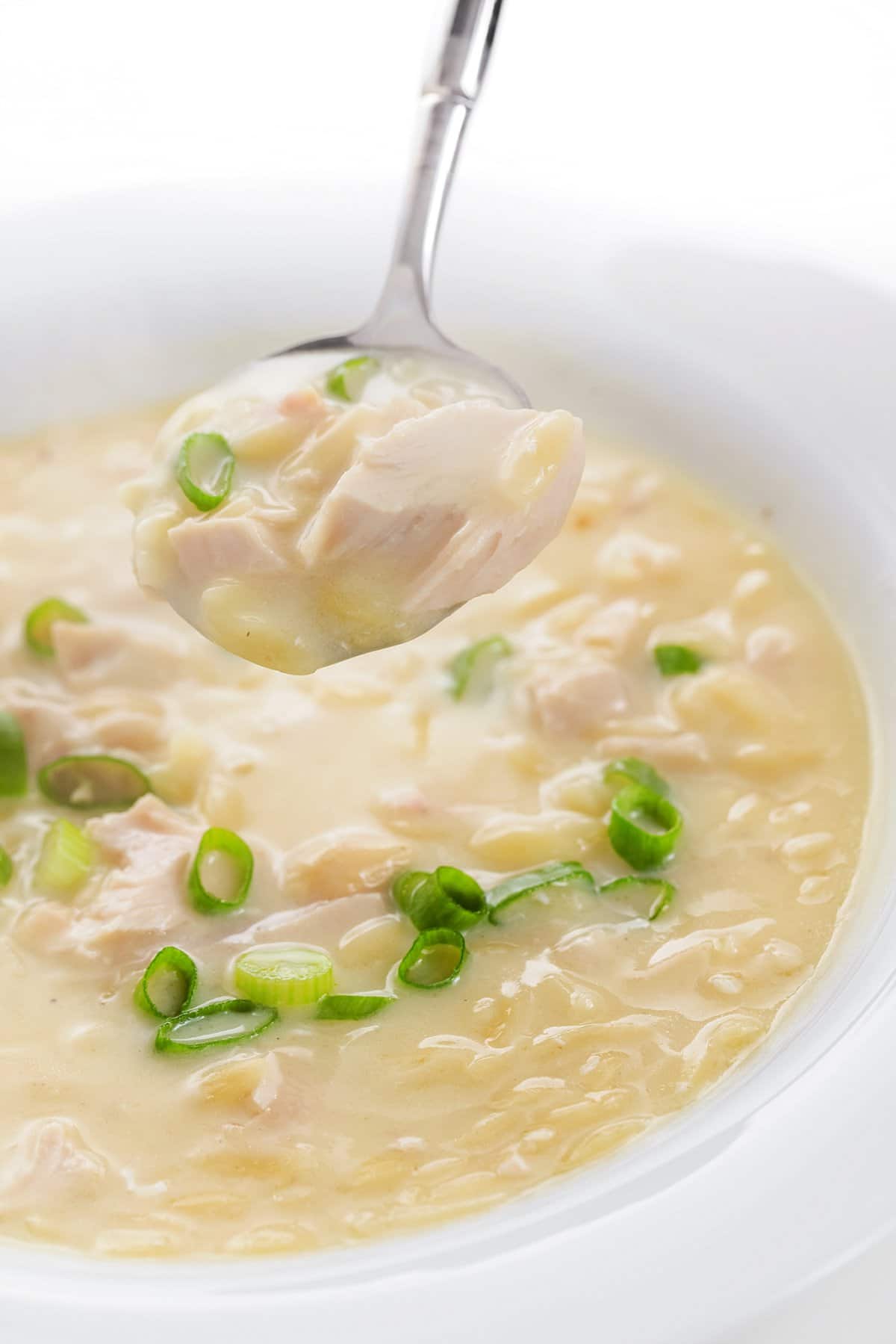 Lemon chicken orzo soup