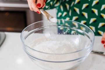 salt and flour in a bowl