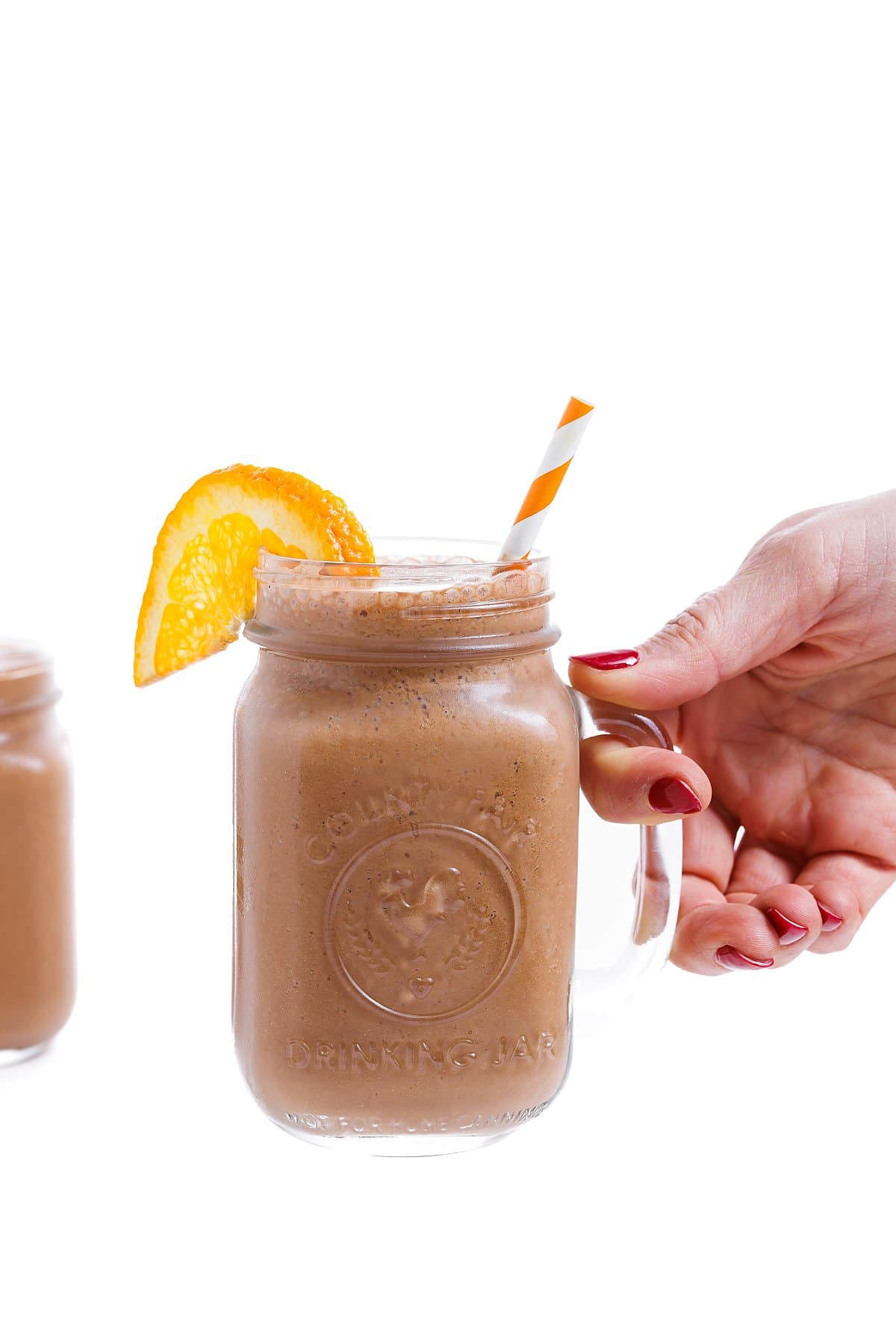 Chocolate orange protein smoothie.