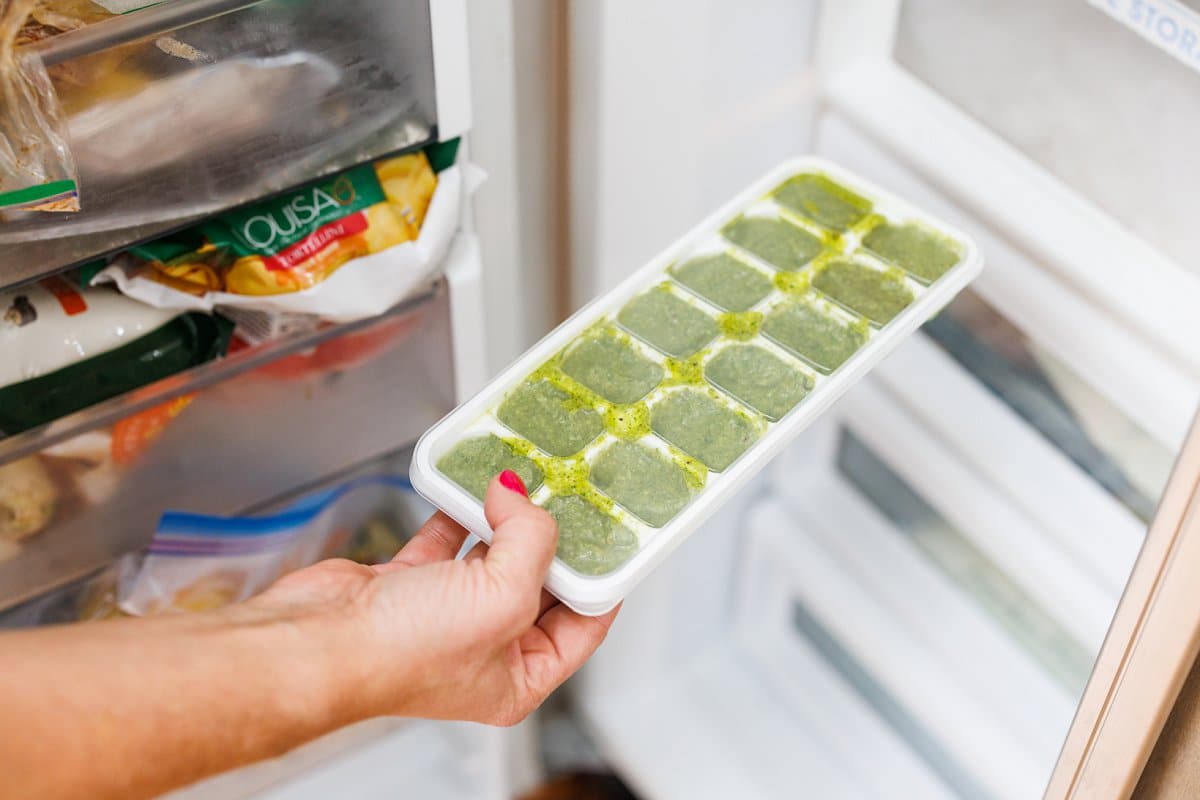 How to make and freeze basil pesto.