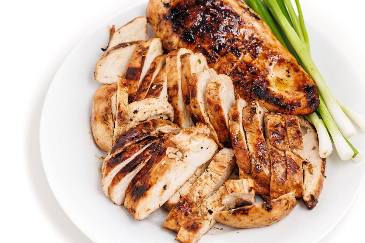 Ginger teriyaki grilled chicken breasts.