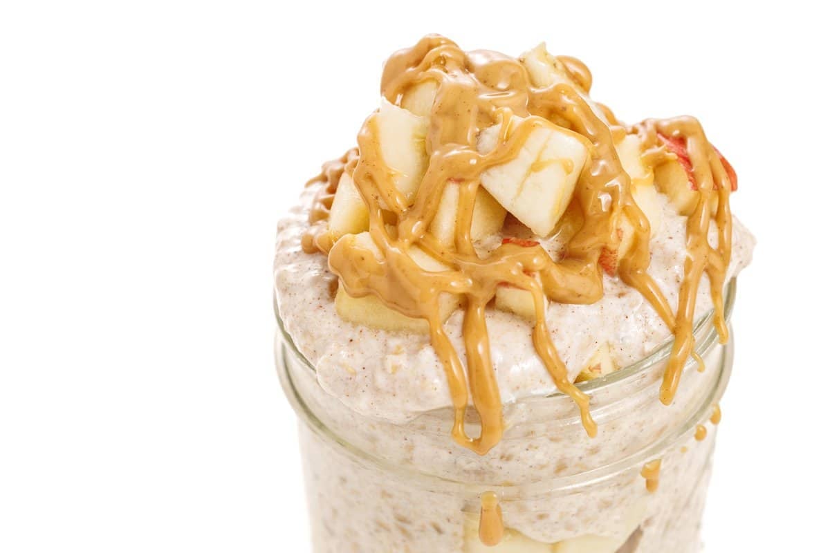 Apple peanut butter overnight oats.