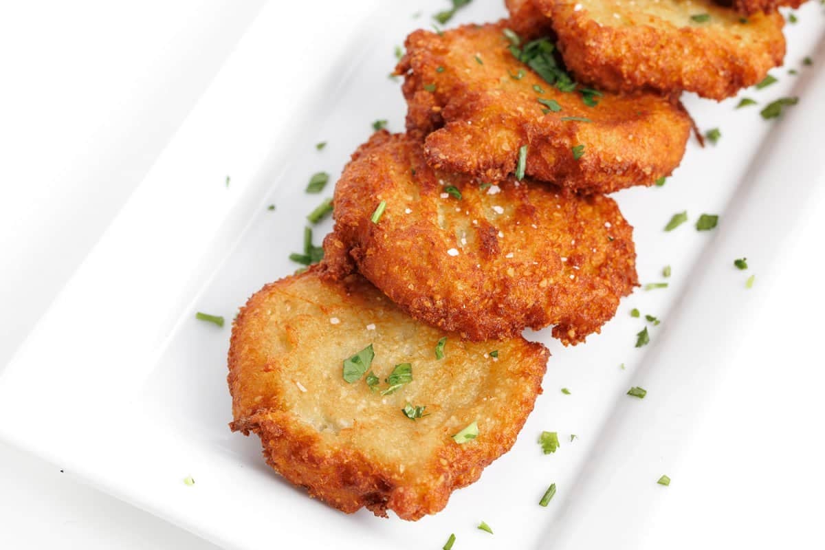 Traditional potato latkes.