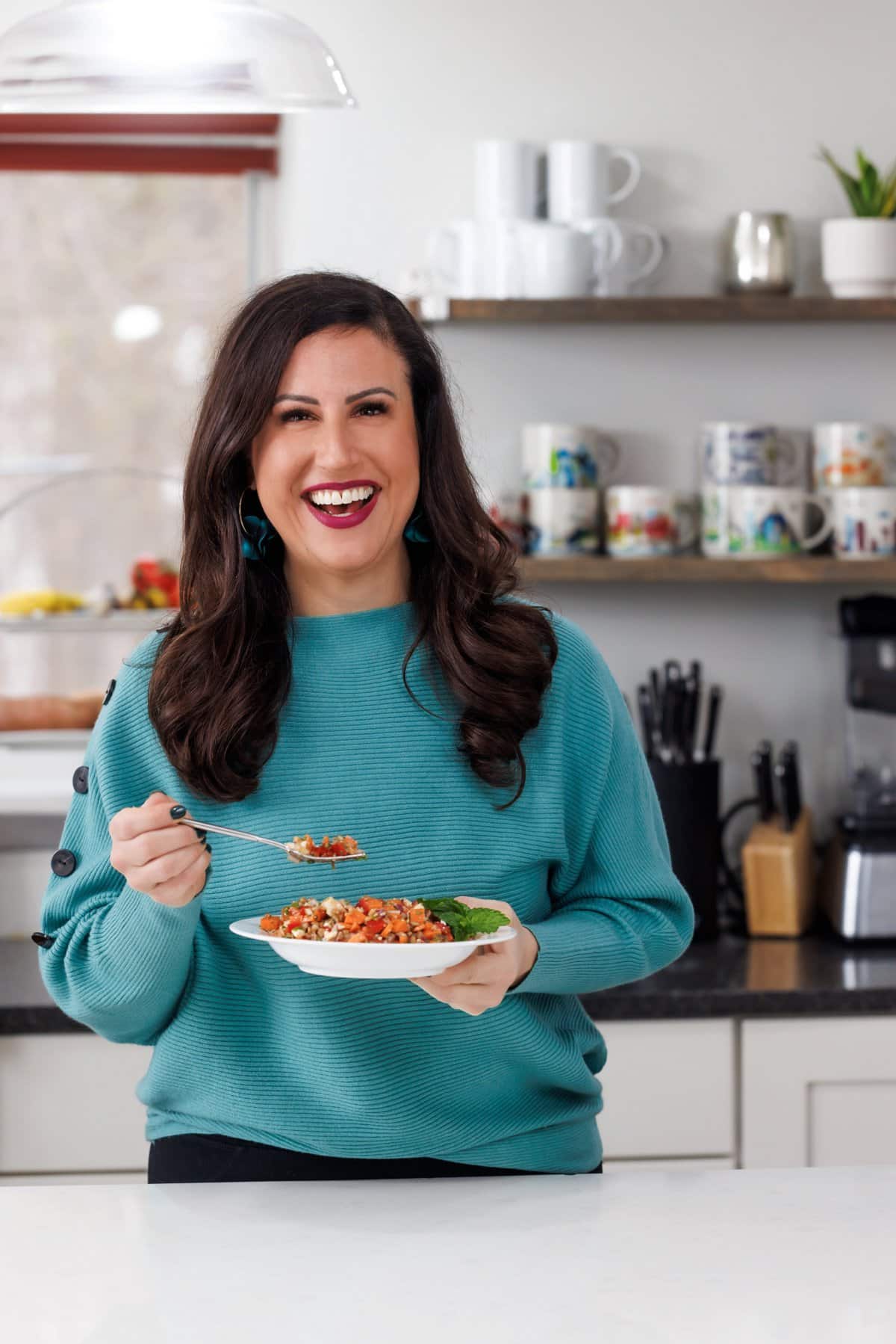 Wheat berry salad with feta