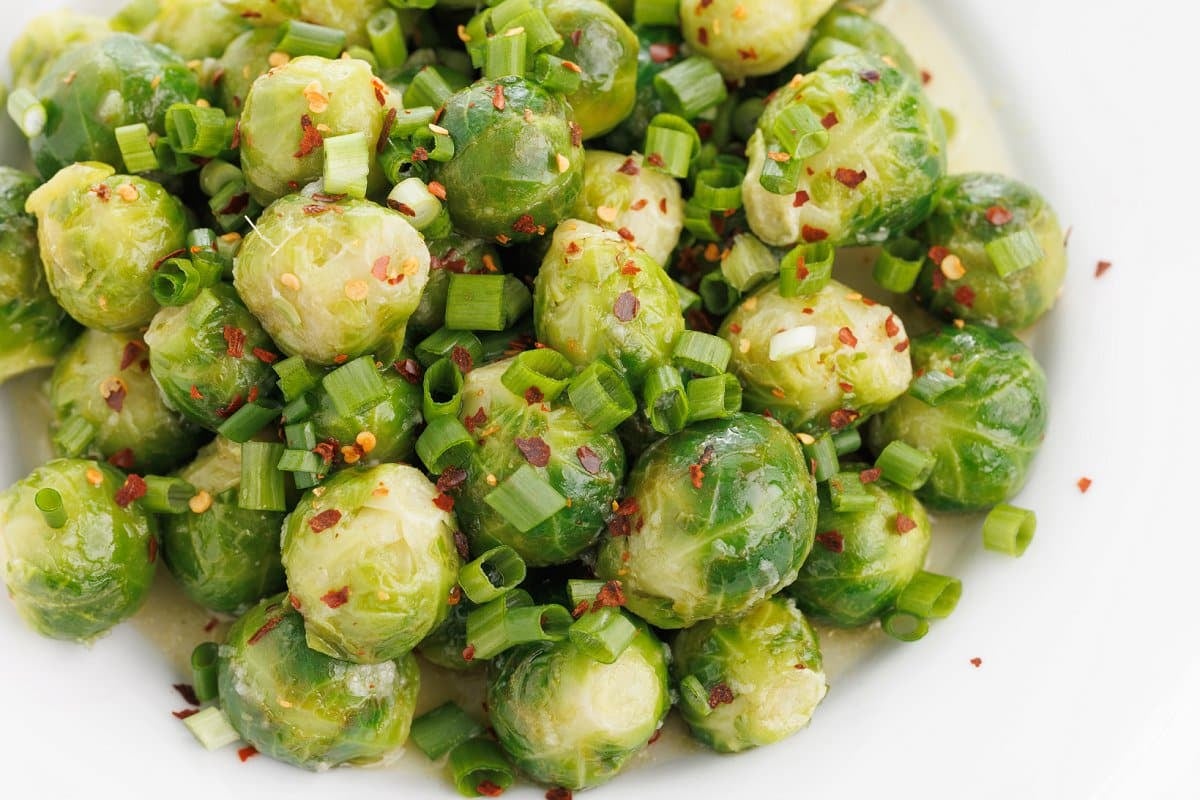 Lemon garlic brussels sprouts.