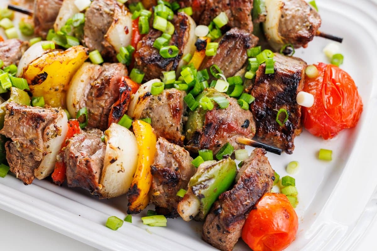 Greek souvlaki beef kabobs