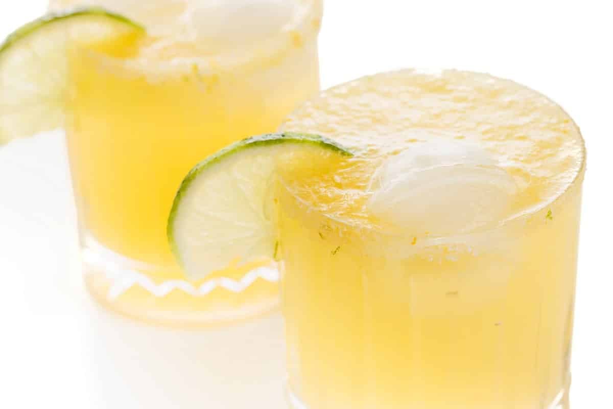 Spicy Jalapeño Margaritas close up.