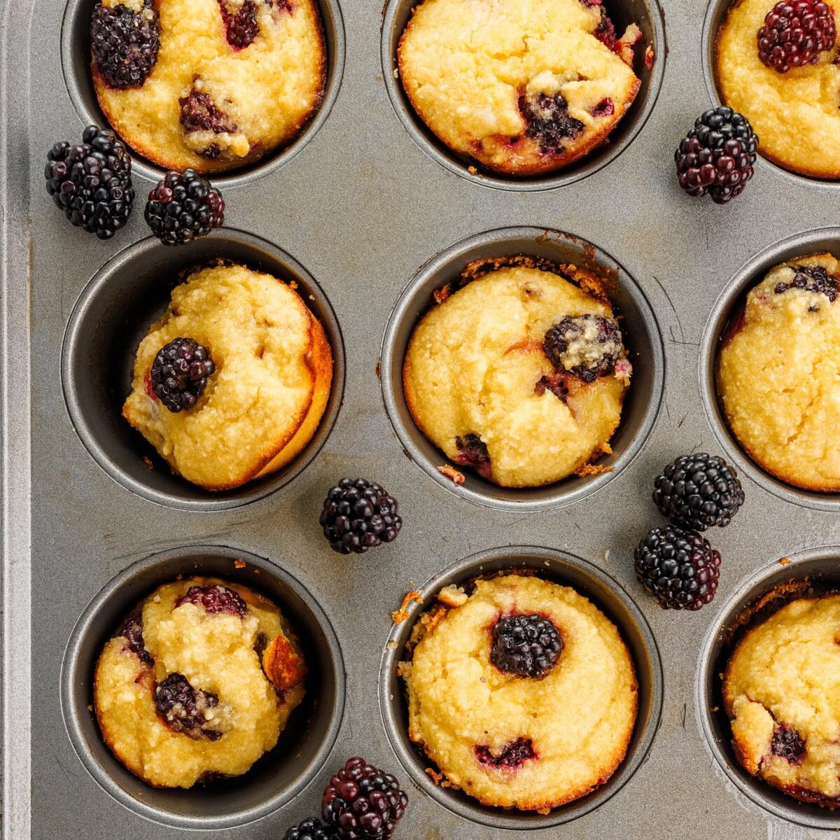 Almond Flour Blackberry Muffins