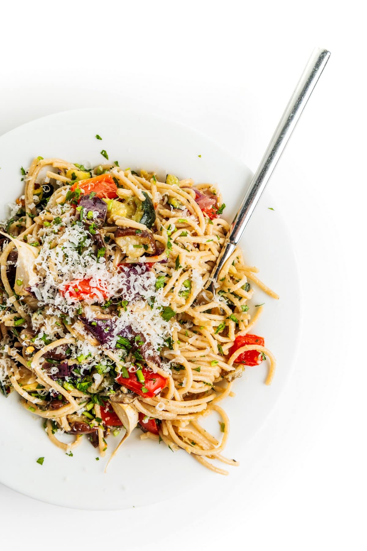 Garlic roasted vegetable pasta.