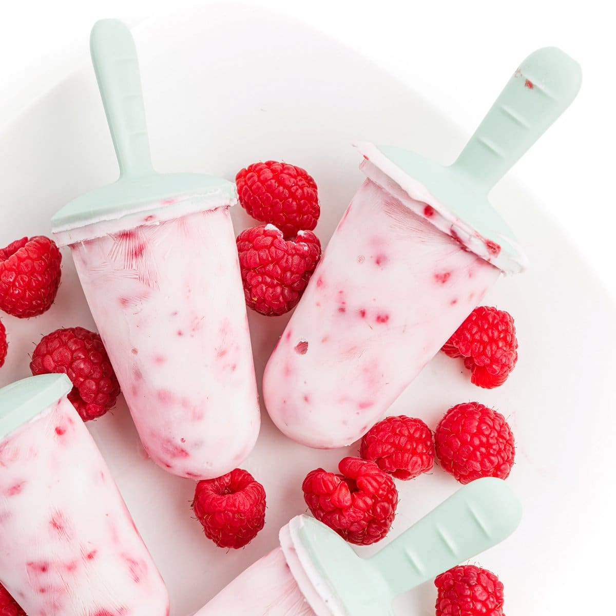 Raspberry Greek Yogurt Popsicles