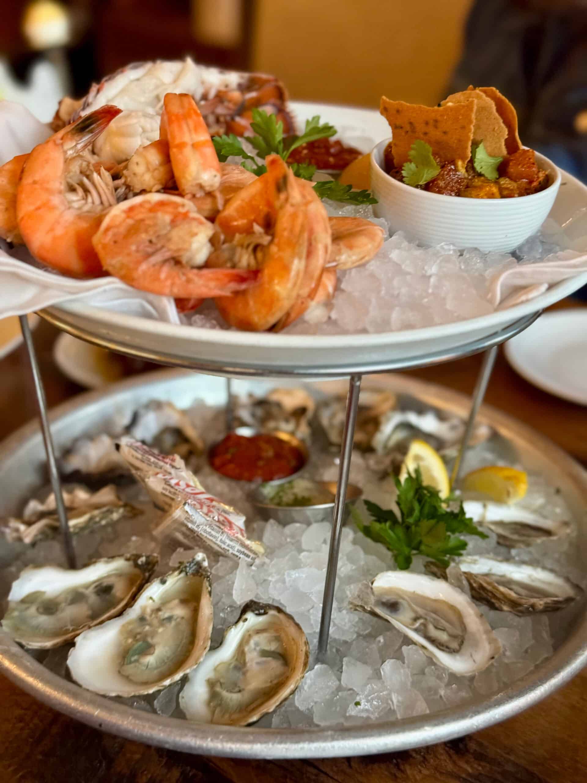 Impressive seafood tower at The Pearl.