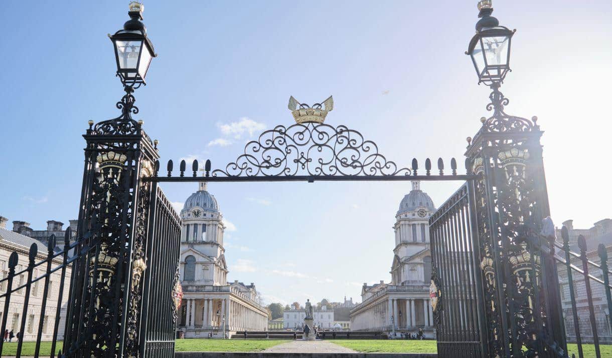 Gates at the old navy college in Greenwich.